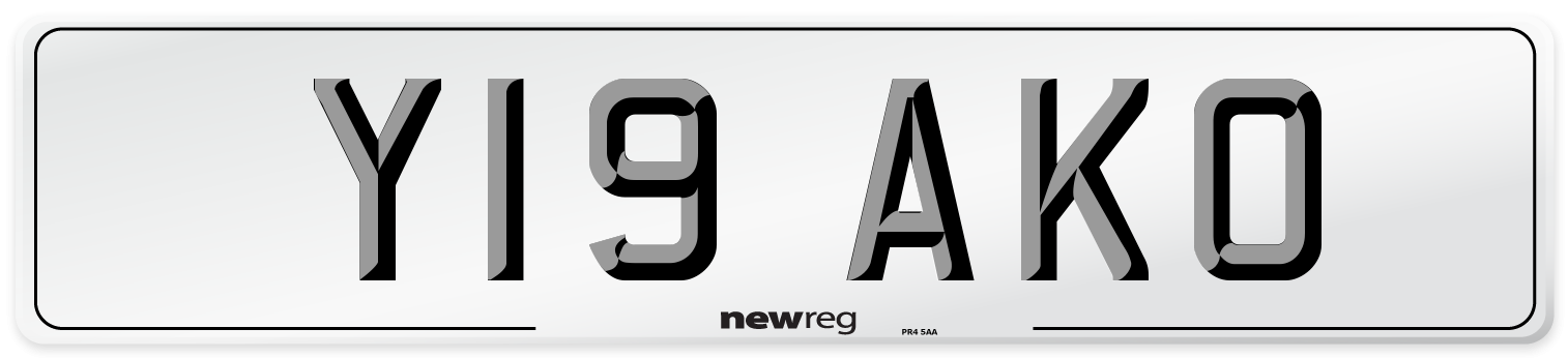 Y19 AKO Number Plate from New Reg